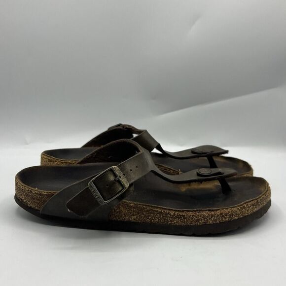 BIrkenstock Gizeh Birko Sandals Womens 8 Flor Flip Flop Brown Size 39 Germany - Picture 1 of 12